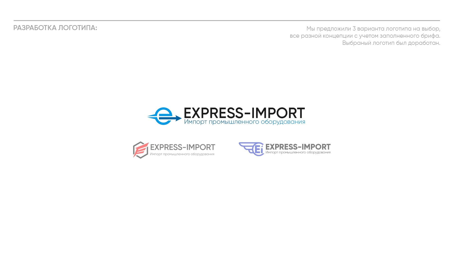 EXPRESS-IMPORT — три варианта логотипа